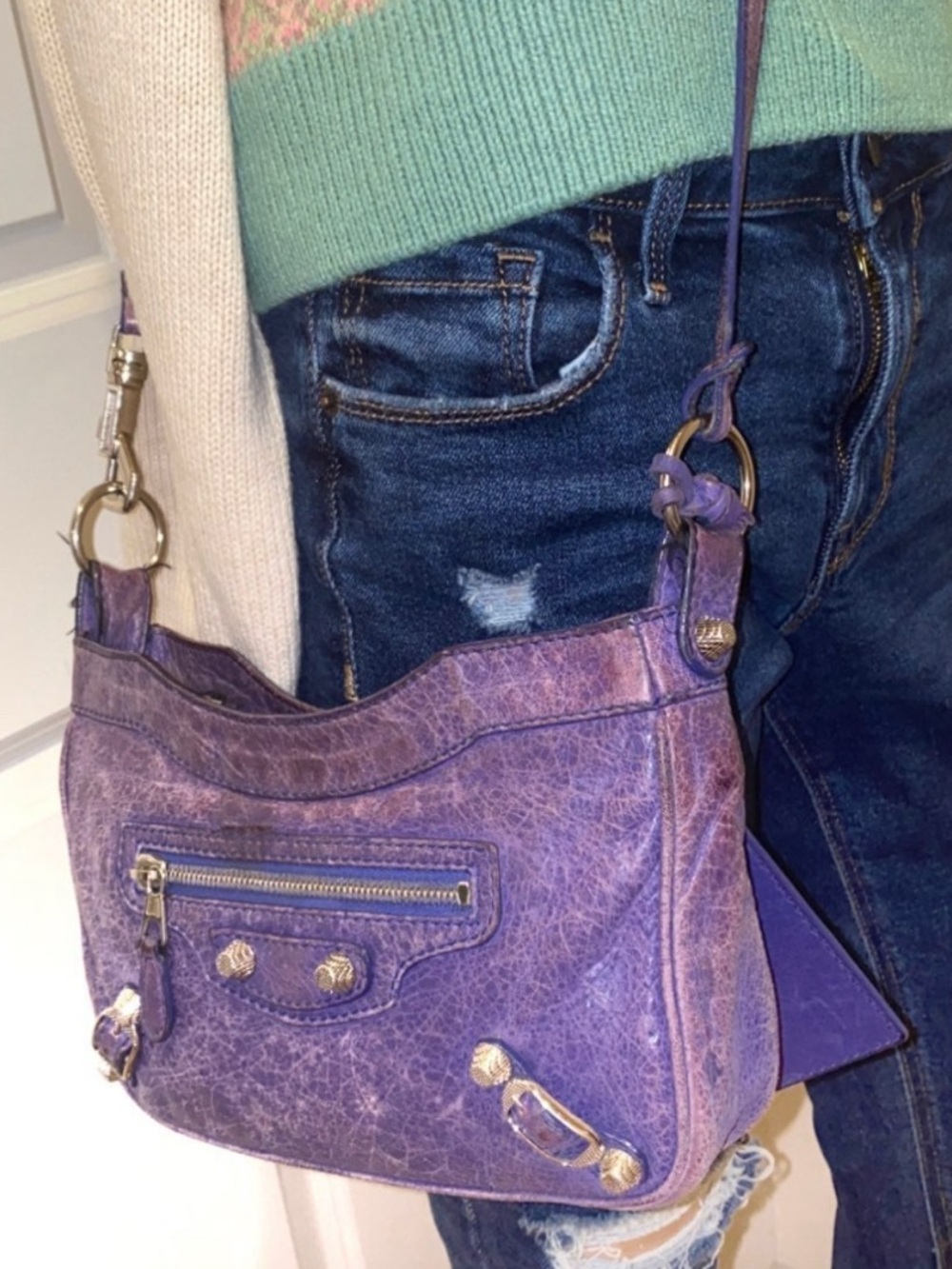 Balenciaga Motocross Classic Hip Crossbody - Purple- PreOwned - Picture 2 of 12